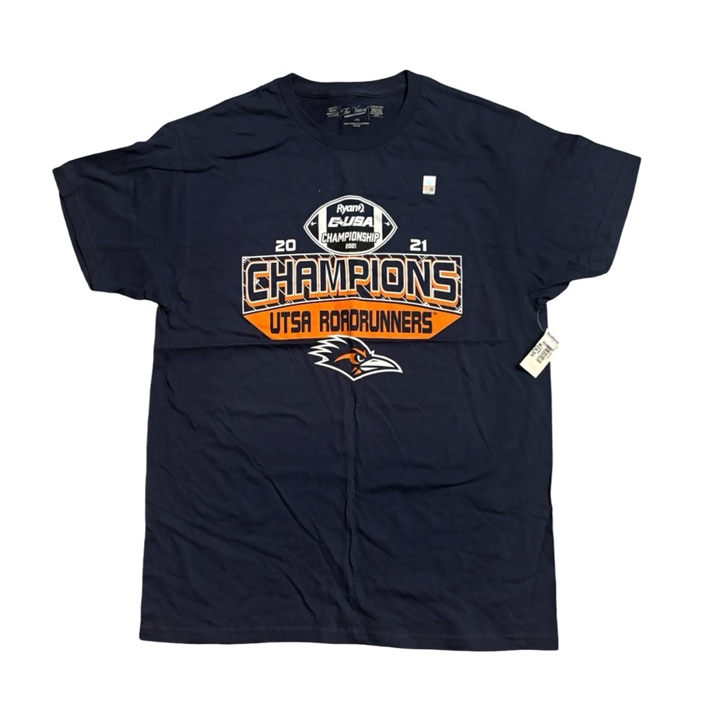 UTSA Roadrunners 2021 C-USA Champions Men’s T-Shirt Sz L NEW - Picture 2 of 5